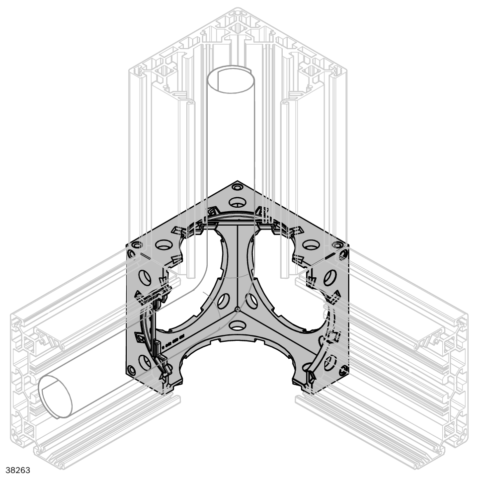 Positioning aid to facilitate assembly, Use for the combination of profile joint/profile, profile joint/base plate, base plate/profile / Material Number:3842558487
