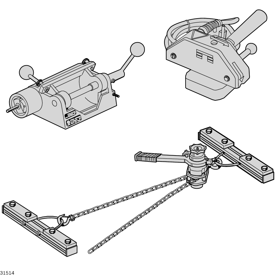 Skiving device for reducing belts at connection points, Heat press to glue the belt ends thermally, Belt pretensioning device / Material Number:3842516835