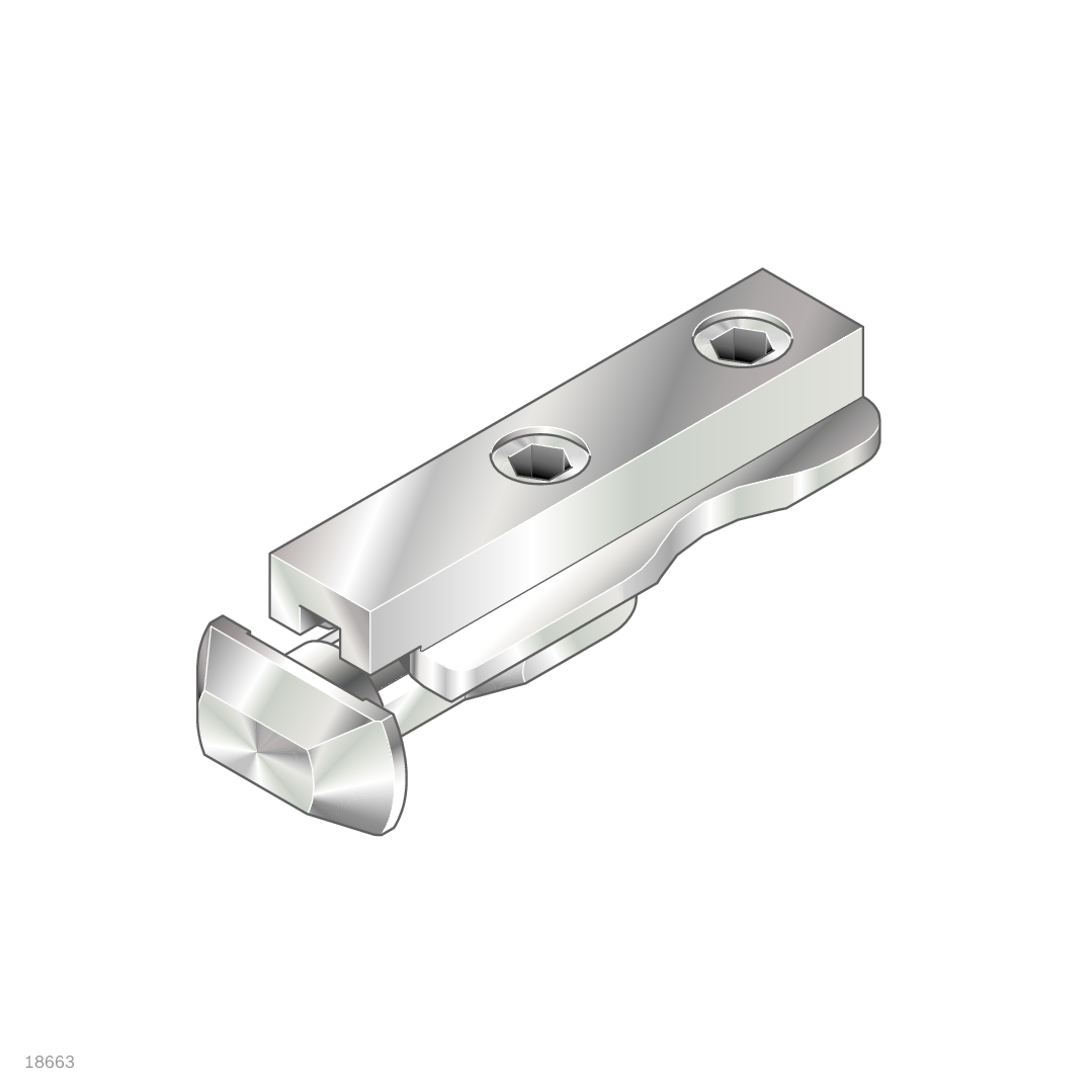 Profile finishing: not required, Three slots are left free for mounting surface elements, Tensioning connector for fast assembly, The connector can be moved within the slot, Easily accessible screws / Material Number:3842538489