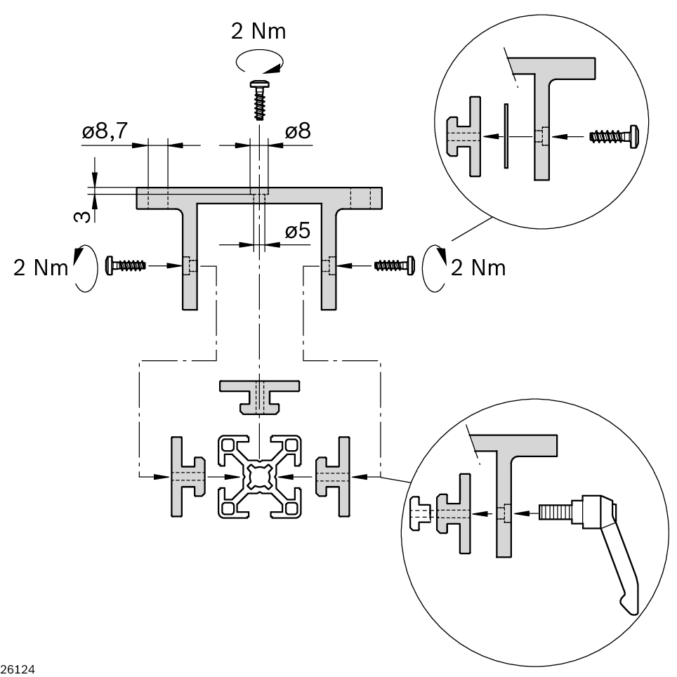 ベジット CLAMPING LEVER GN300-63-M8-20-SW 3842516846
