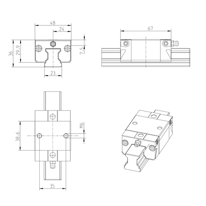 BALL RUNNER BLOCK CARBON STEEL | R166629420 | Bosch Rexroth