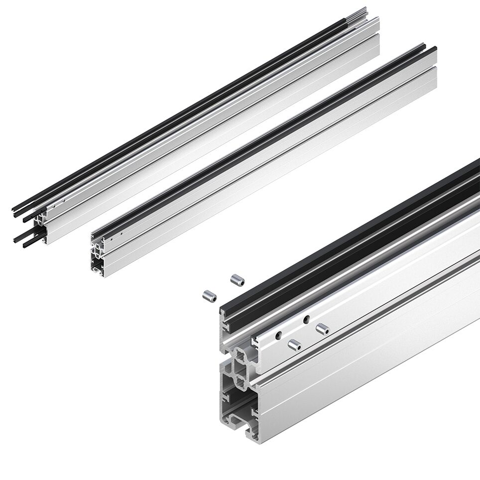 For conveyor unit self-assembly, For use in conjunction with AS 2/C-… drive modules and UM 2/C-… return units, Conveyor medium plastic flat top chain, GP 2 plastic glide profiles, Pre-assembled unit for quick setup / Material Number:3842994890