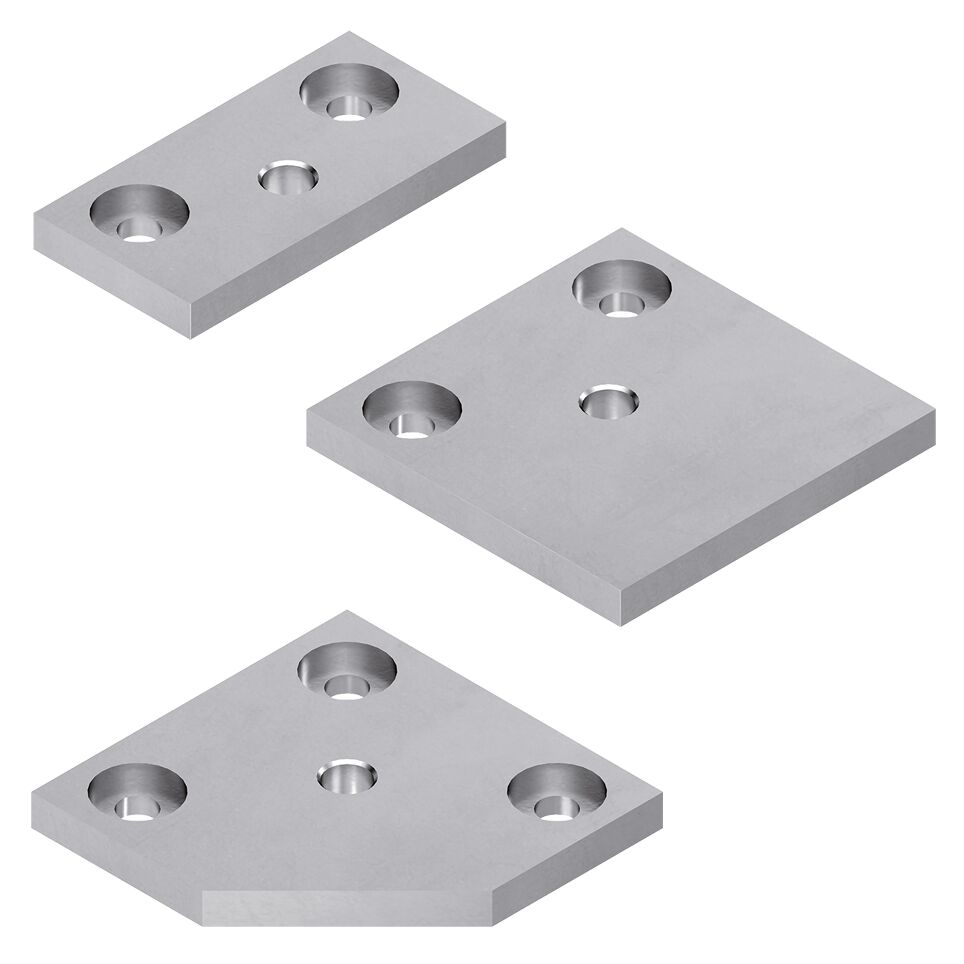Screw-on plate for supports or castor wheels, Suitable for mounting on profile joints or cable guide profile / Material Number:3842558220
