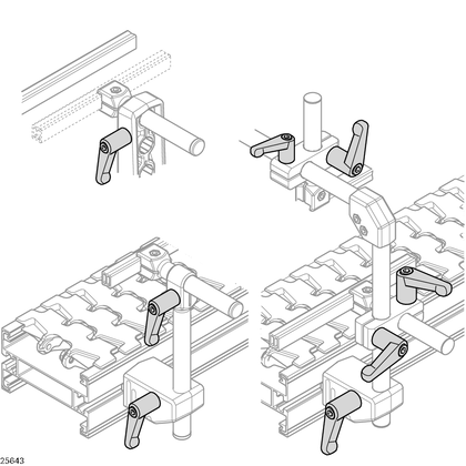 Holder for lateral guides, flexible