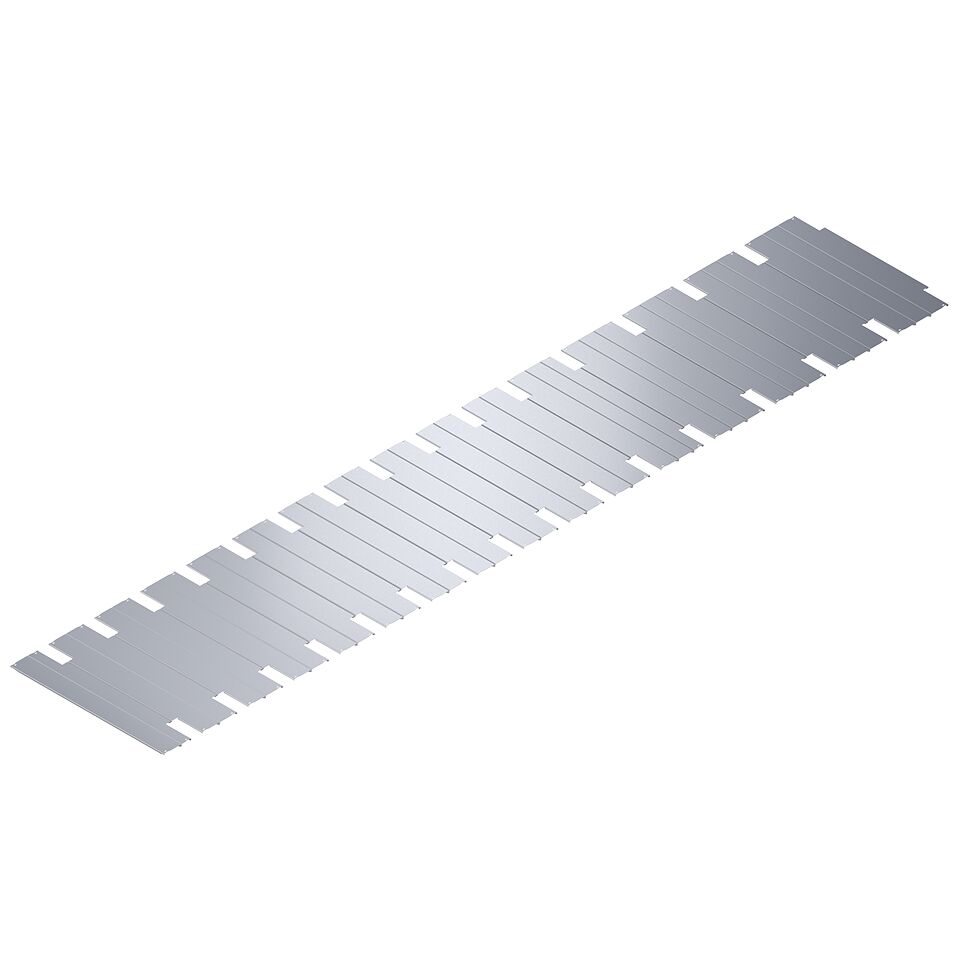Spring element, Spring element (<b>H</b>), 2x required for each end plate, Spring element (<b>H</b>), 4x required for each protective cover, section center protective cover (<b>A</b>), Protective covers for transition between curve (dive / Material Number:3842545363