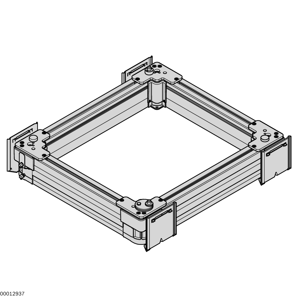 Positioning accuracy up to ±0.1 mm when assembled on a separate machine frame, Mounting bores on lift frame as an optional fastening point for a separate machine frame, For positioning a workpiece pallet in a processing station, Can be used with all WT 4/ / Material Number:3842998067