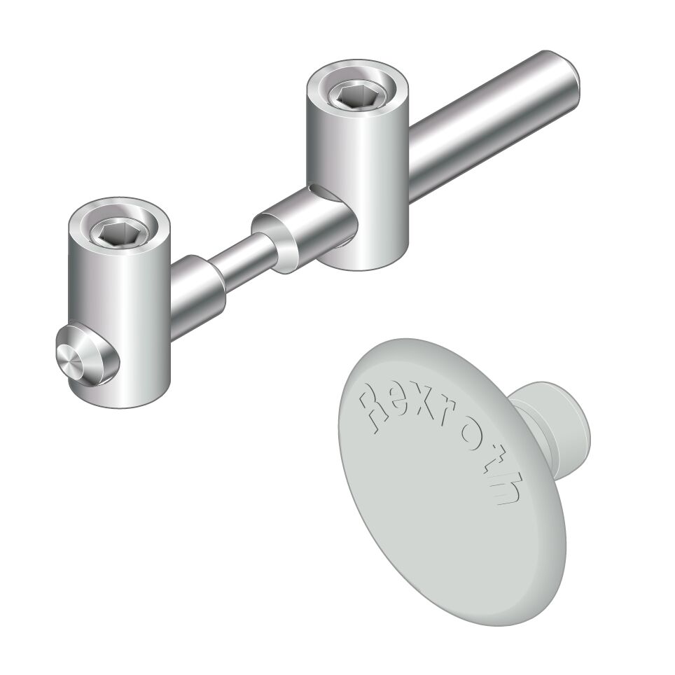 For end-to-end connecting of two profiles with equal cross-sections and at any angle, e.g. for frames, Profile finishing: Blind hole DB11, DB17 or through-hole D11, D17; miter cut / Material Number:3842535630