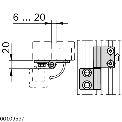 Cerniera Porta Lavastoviglie Destra Bosch Siemens