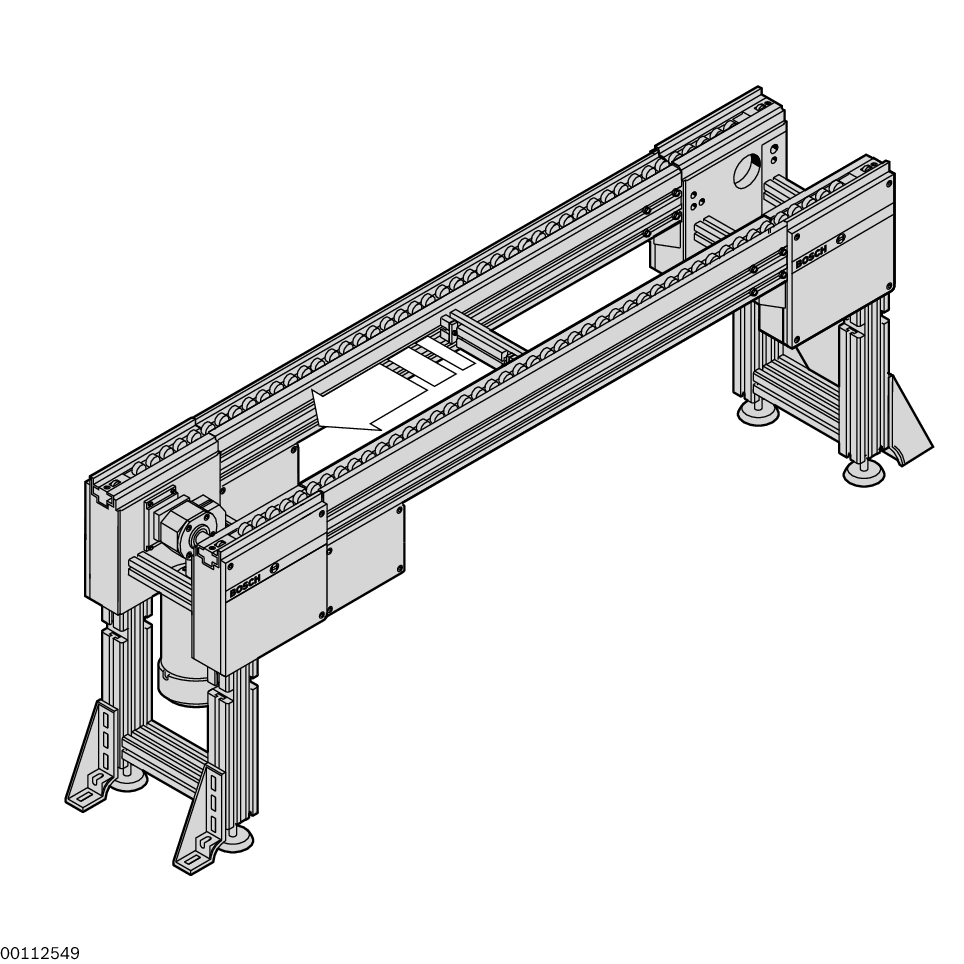 Conveyor medium for the workpiece pallets in the TS 4<i>plus</i> In conjunction with ST 4/R conveyor section elements<i></i>, Delivered in units of up to 5000 mm. Lengths of l > 5000 mm can be produced by connecting several accumul / Material Number:3842508967