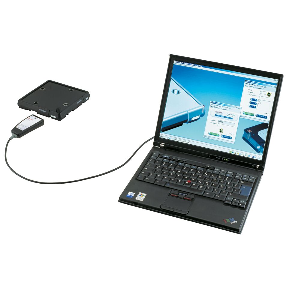 Test and initial description of the mobile data tag MDT.../28-L (125 kHz) via a PC external to the plant. / Material Number:3842406959