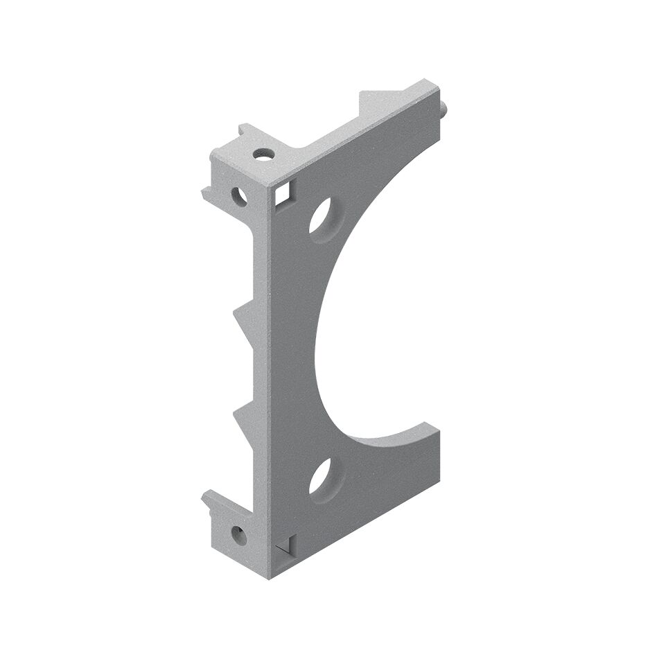 Enables the mounting of cover caps on profile joints, Edge protector for safe cable guide, 2 parts for easy assembly, Running cables at a profile joint 1/2 / Material Number:3842558502