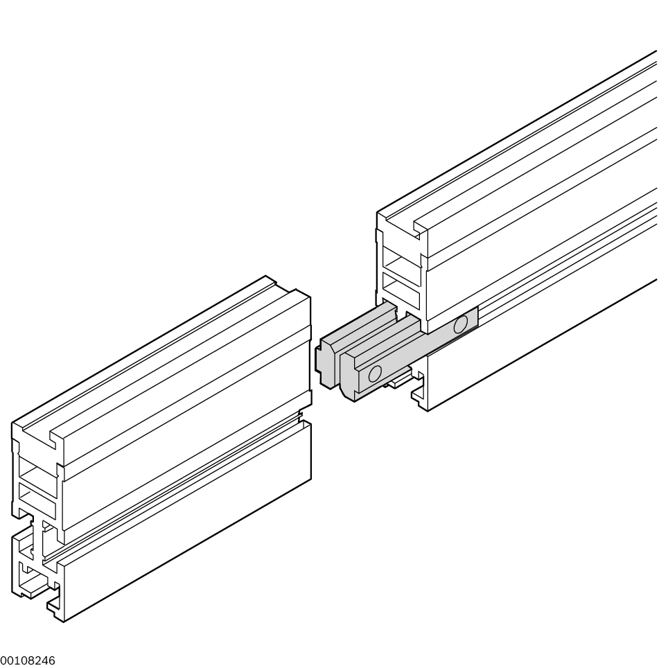 Cross connector QV 1, Profile connector / Material Number:3842521344