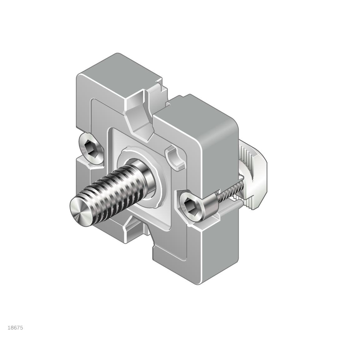 Profile finishes:<br>30x30: M8 thread cutting in core<br>40x40, 45x45, 50x50: not required, For right-angled profile connections / Material Number:3842532198