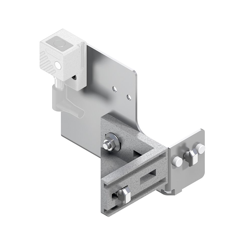 SH 2/U-H switch bracket, Centering lugs for pre-positioning and fast assembly, Mounting location: on the section profile, Detection of the position of a workpiece pallet, position inquiry in respect of lift transverse units and positioning units., Assembl / Material Number:3842545134