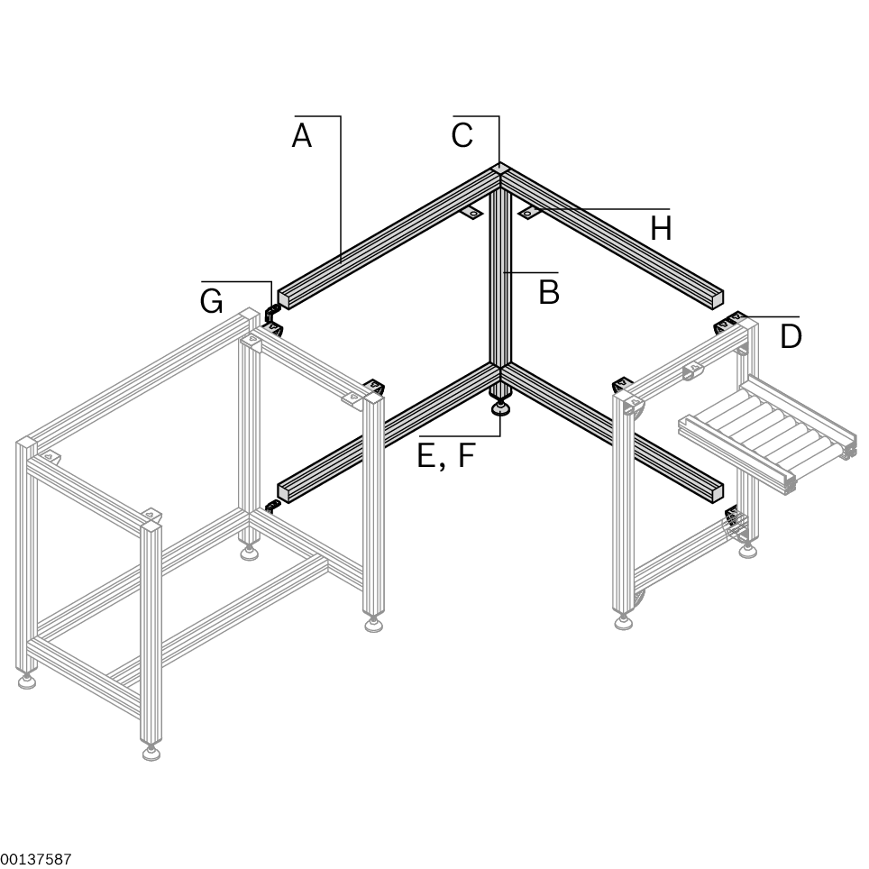 H = Plate holder, with fastening material for 10 mm slot / Material Number:3842521677