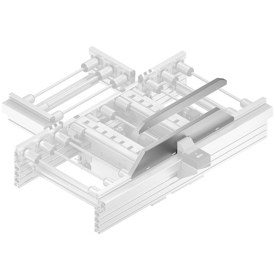 Covers must be provided for the lateral guide in the vicinity of the HQ 5 lift transverse unit to increase safety., <b>Note:</b> Do not walk on the protective covers, Covers with (<b>A</b>) gap for damper DA 5/…, Covers without (<b>B</b> / Material Number:3842552663
