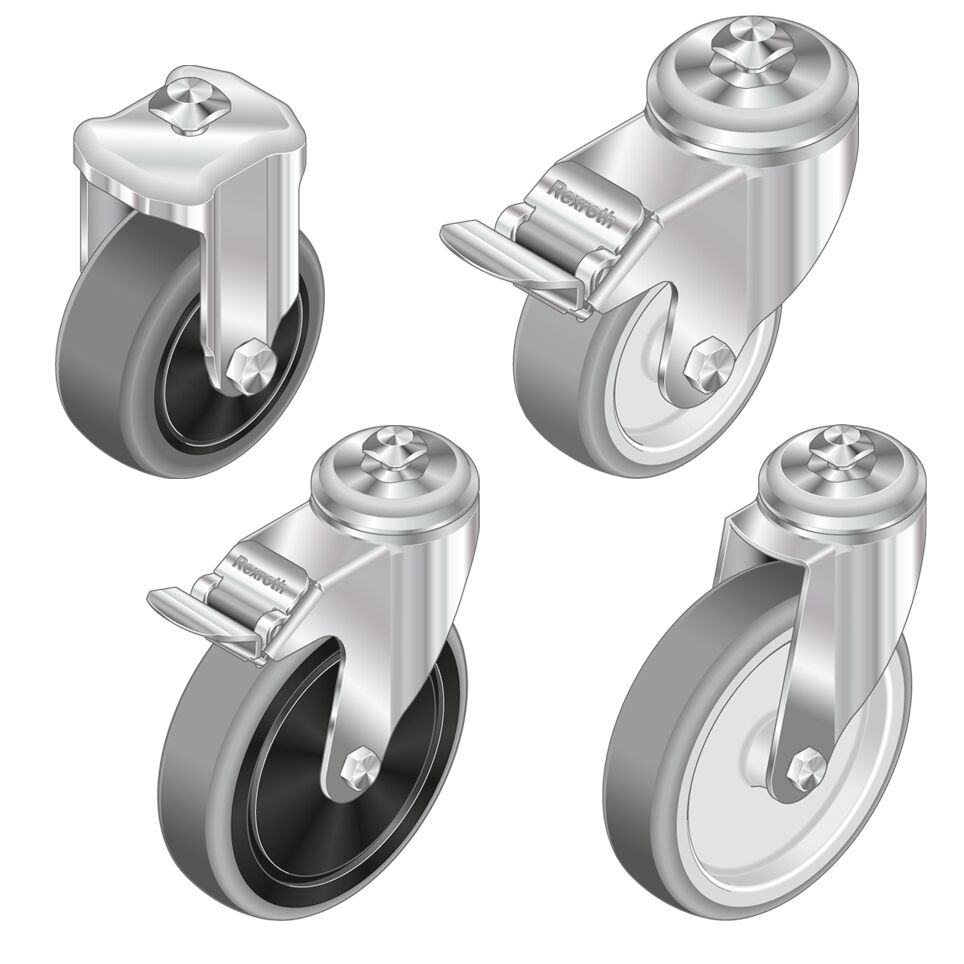 Especially gentle on floors, Suitable for ESD-sensitive areas. Conductive material version in accordance with DIN EN 61340-5-1; conduction resistance ≤ 10<sup>6</sup> Ω, Versatile range of uses, Wheels with excellent running properties, Profile finishing: / Material Number:3842541232