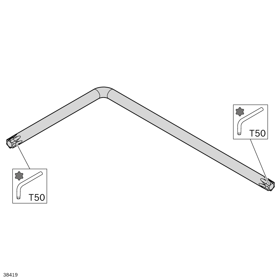 Hexagonal socket on both sides for variable use, Long bracket for profile joint mounting, Short bracket for easy access in the profile joint / Material Number:3842558181