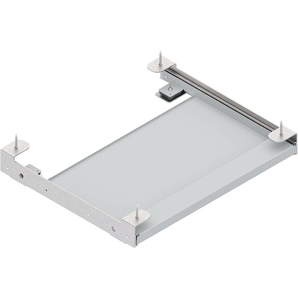 Telescopic rails with locking function in the extended and retracted condition, With ergonomic hand rest, For secure, space-saving stowage of keyboards at the workstation, Max. keyboard dimensions: 400x205x35 mm<br>perfect for keyboards with touch pad, For i / Material Number:3842558454