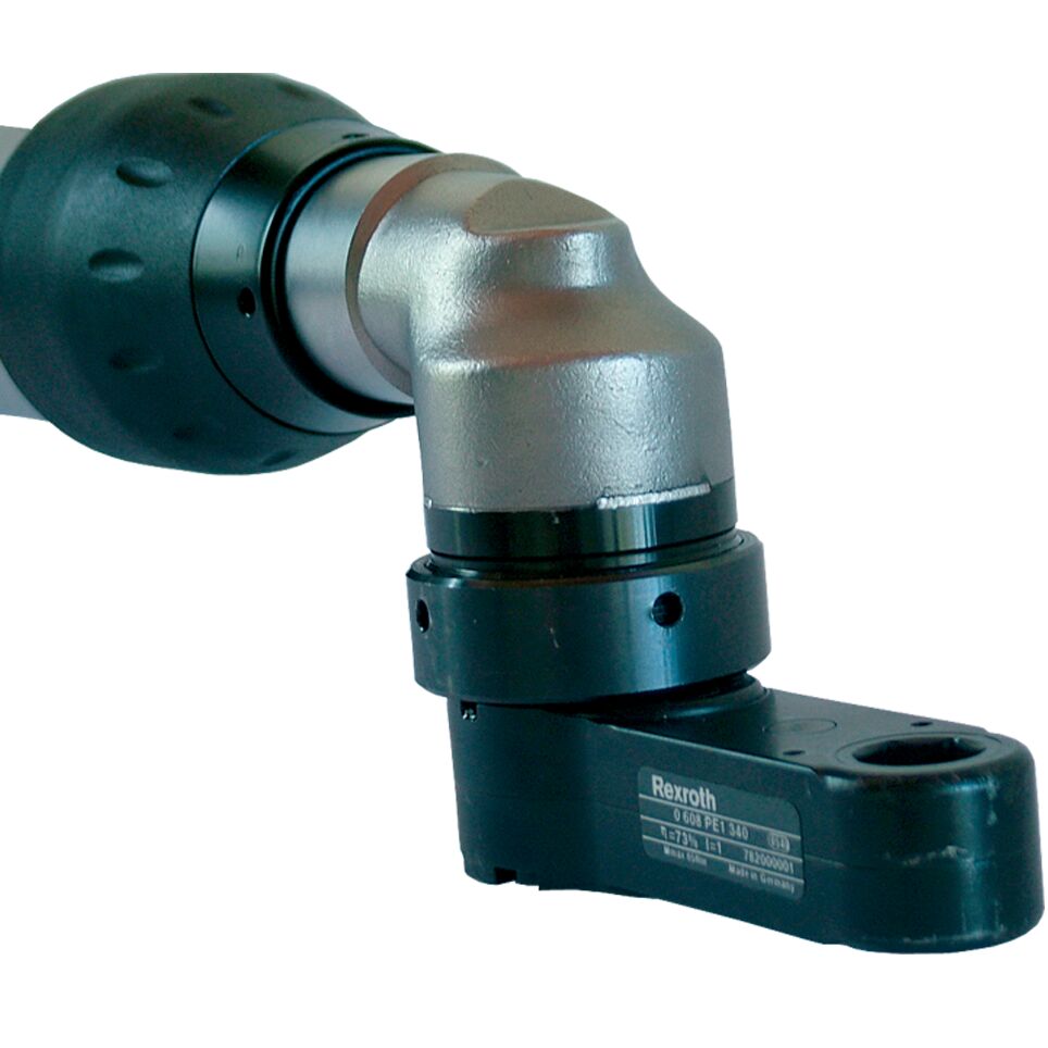You can mount different angle heads on the ErgoSpin VarioLine. This makes your ErgoSpin handheld nutrunner suitable for a variety of applications. With an angle head for special output drives, you can e.g. mount a crowfoot wrench to the VarioLine. / Material Number:3608876081