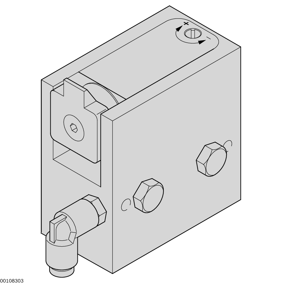 Pneumatic stop gate. When the pressure is released the stop gate is closed by a spring and the workpiece pallet is stopped., Permissible total load of all workpiece pallets in the accumulation: 12 kg (with conveying speed 6 m/min), Pneumatic damping can b / Material Number:3842547758