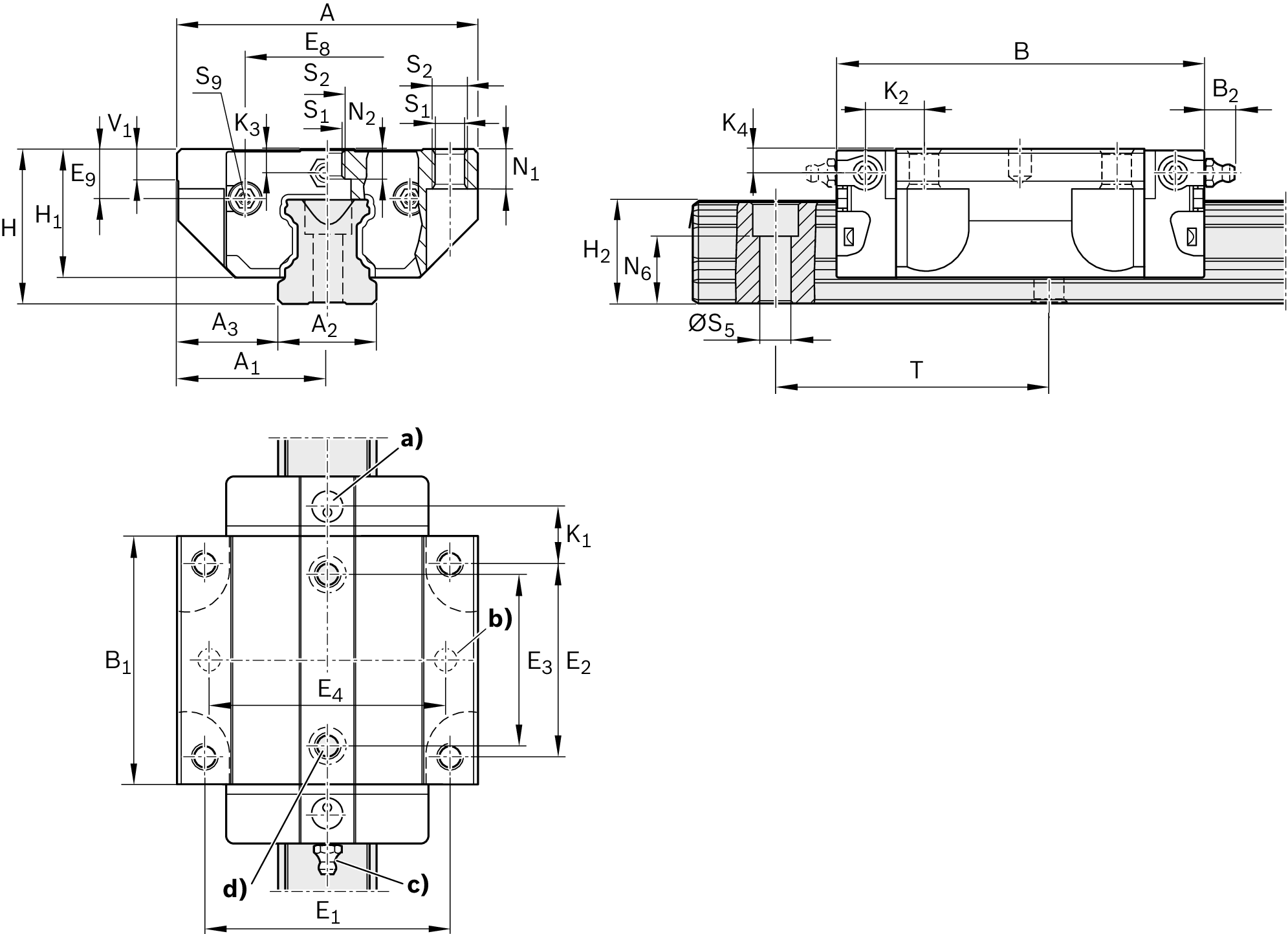 BALL RUNNER BLOCK CARBON STEEL KWD-020-FNS-C1-H-1