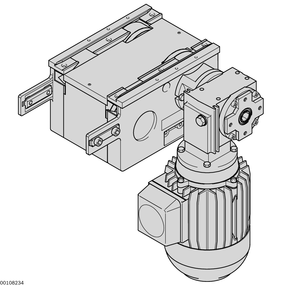Special models on request, For section loads up to F<sub>G</sub> = 80 kg per section unit in accumulation operation, Motor mounting optionally hanging down at the bottom or horizontal, right or left external / Material Number:3842999759