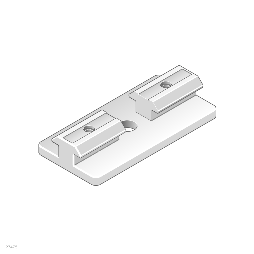Suitable for clamping using a sliding block and a clamping lever, For constructing low-wear guides / Material Number:3842552424