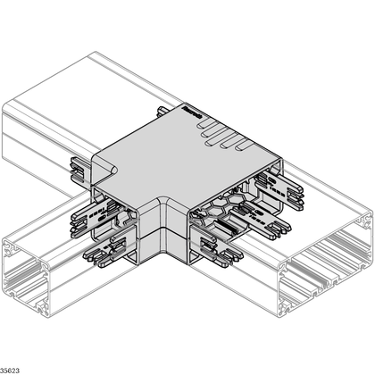 Aluminum cable duct, T-piece cable duct