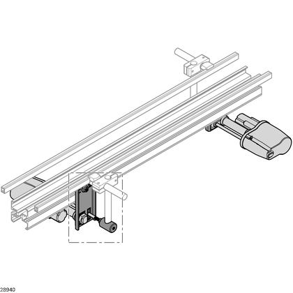 Pneumatically adjustable lateral guide